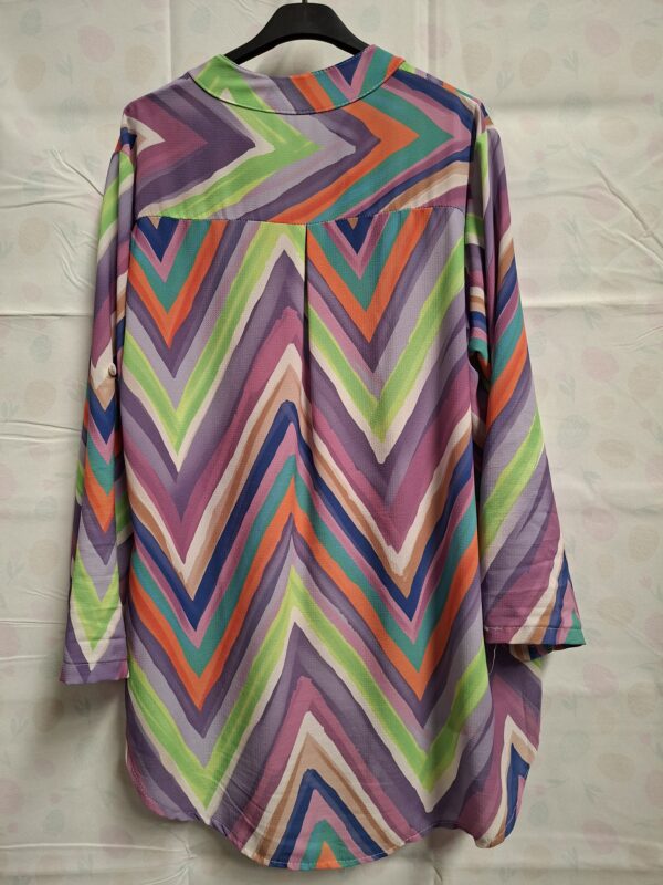 Italiaanse tuniek blouse multicolor zigzag print maat 46
