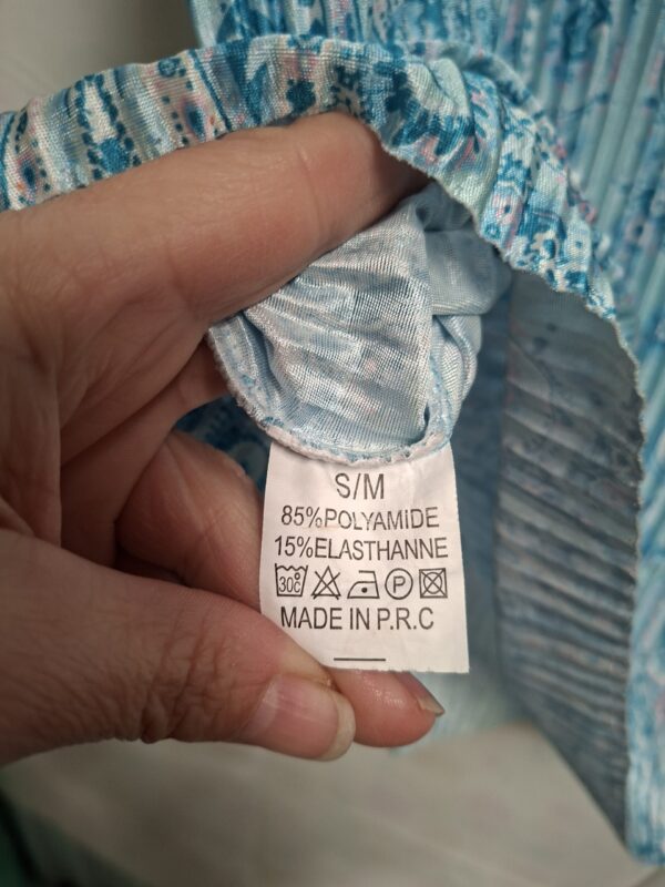 Ibiza boho set crop top + broek turquoise bloemenprint maat S/M