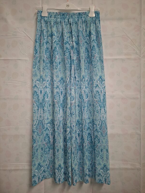 Ibiza boho set crop top + broek turquoise bloemenprint maat S/M