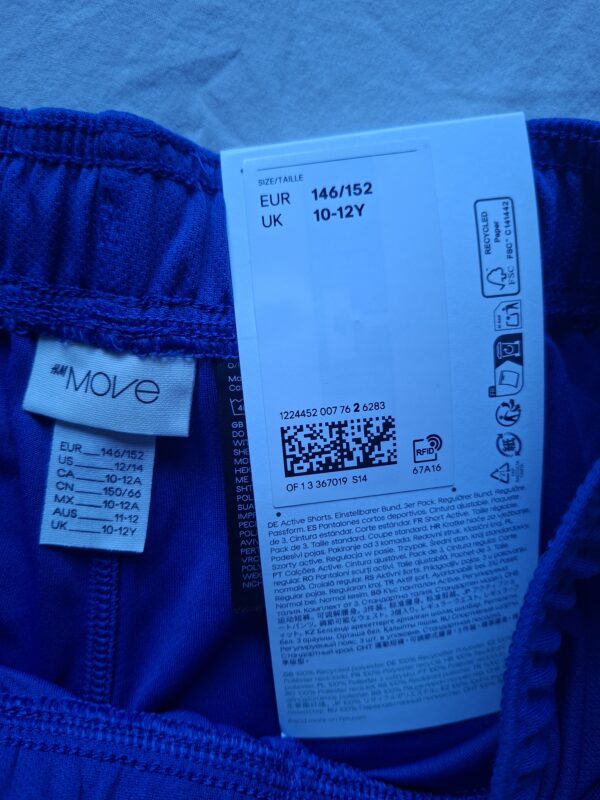 H&M Move Active Shorts koningsblauw maat 146/152