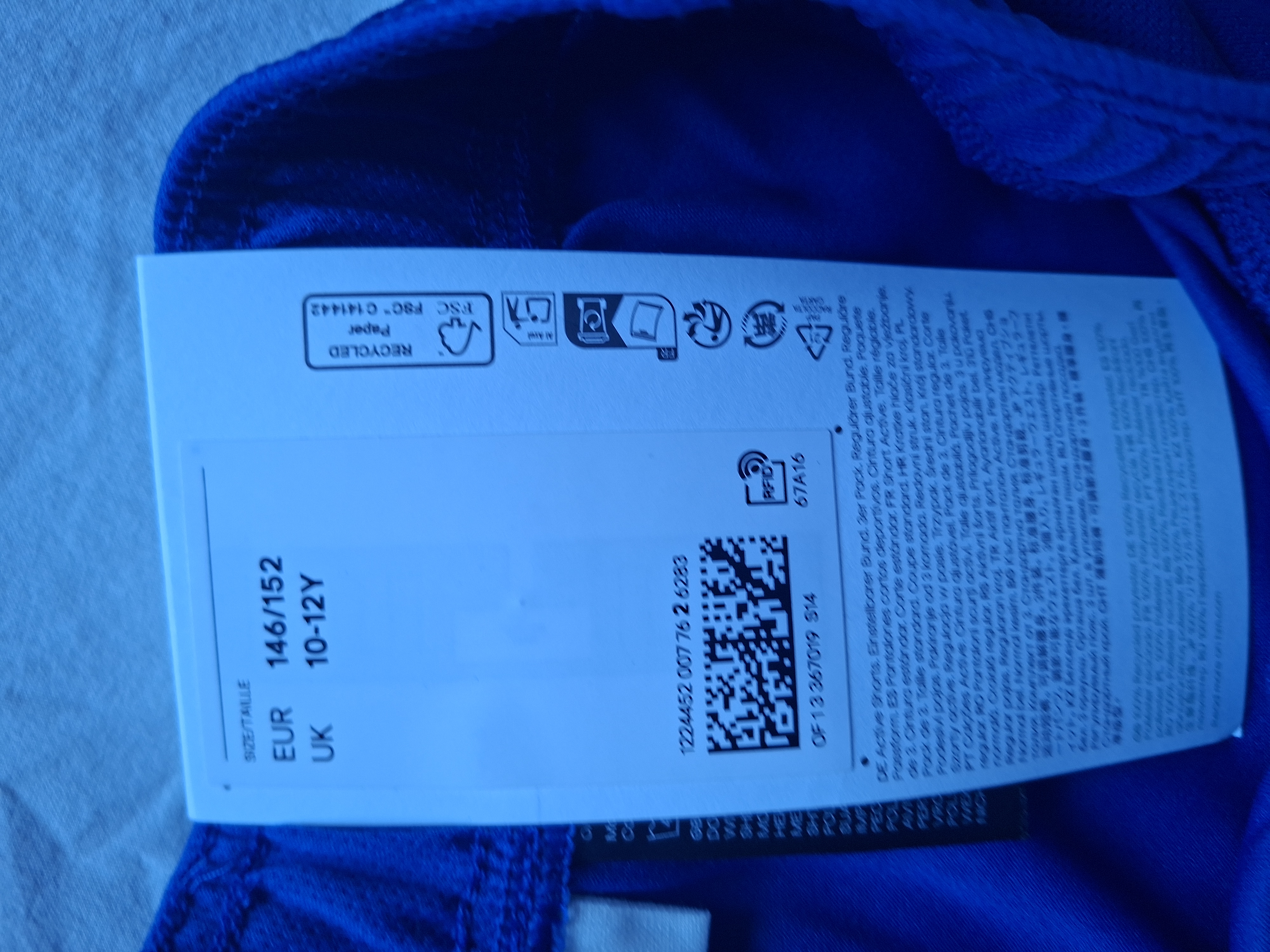 H&M Move Active Shorts koningsblauw maat 146/152