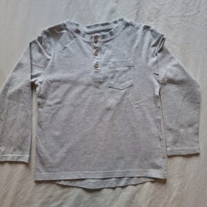 Kiabi longsleeve Henley shirt grijs maat 104