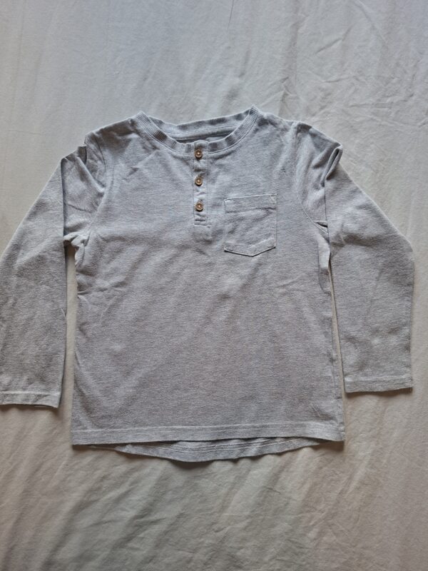 Kiabi longsleeve Henley shirt grijs maat 104