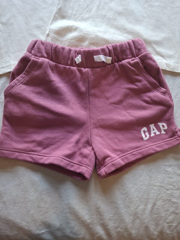 Baby GAP setje 2x T-shirt + short roze/crème maat 104