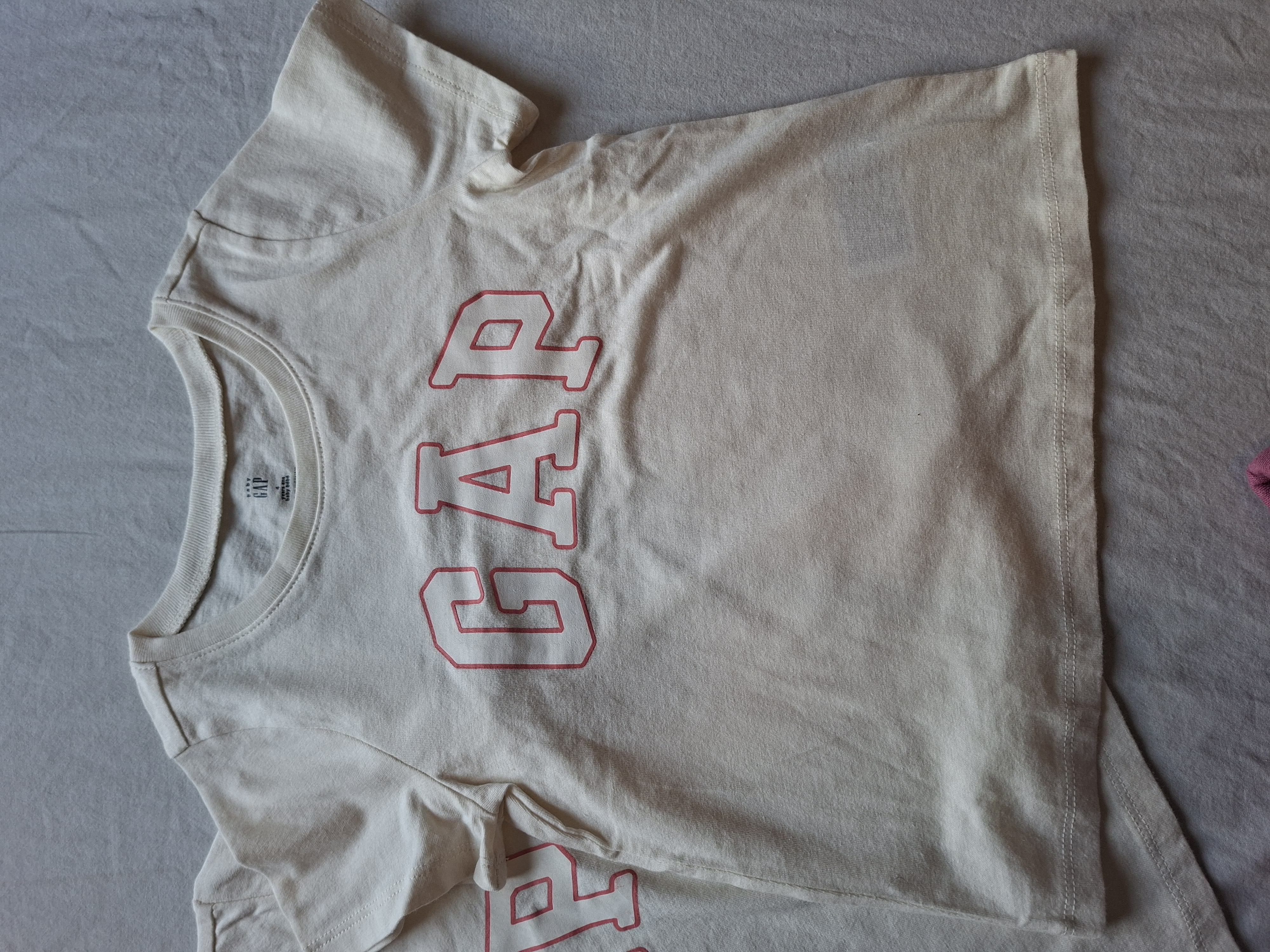 Baby GAP setje 2x T-shirt + short roze/crème maat 104