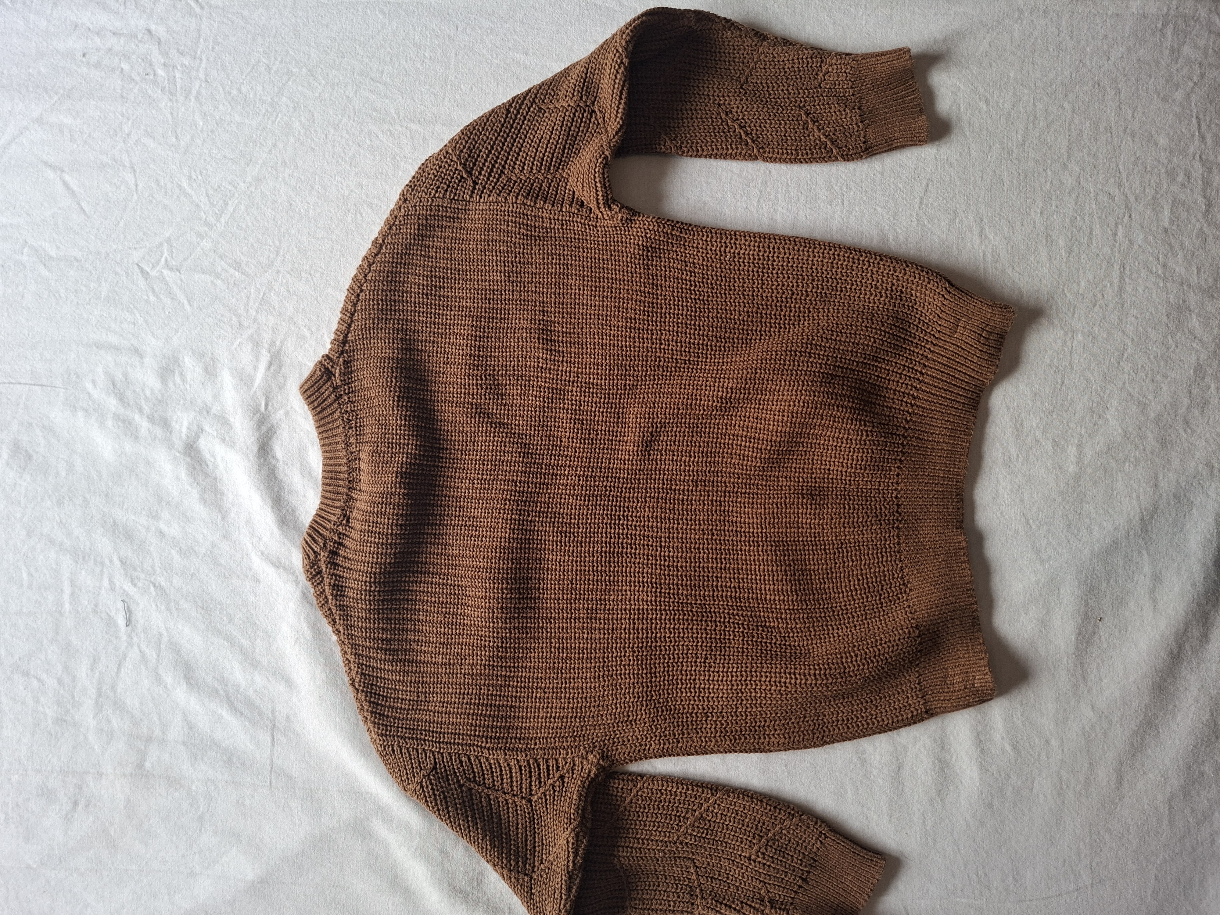 Zara gebreide trui met chevronpatroon bruin maat 104