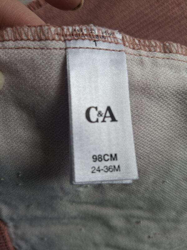 C&A corduroy tuinjurk met bloemetjes oudroze maat 98