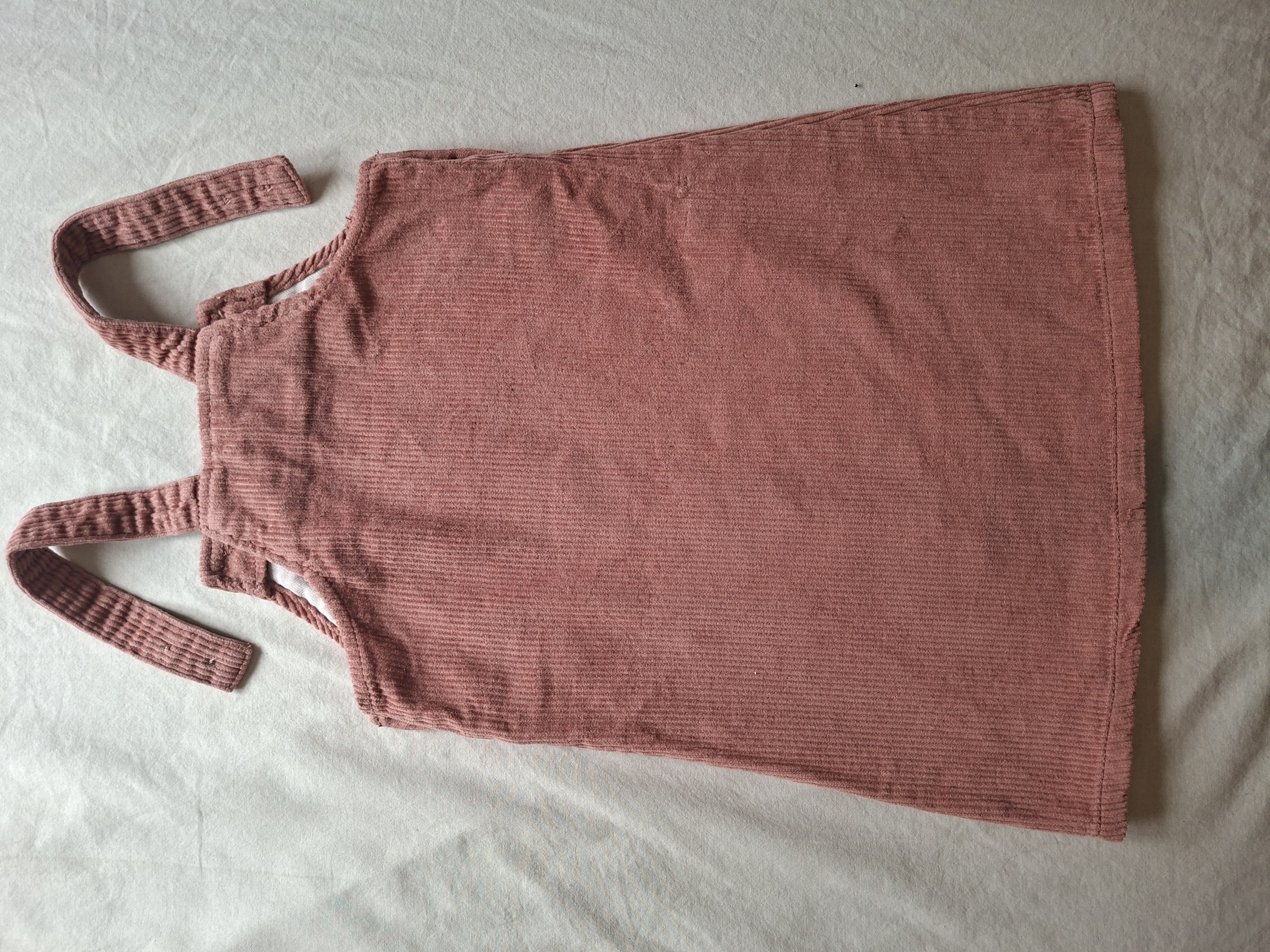 C&A corduroy tuinjurk met bloemetjes oudroze maat 98