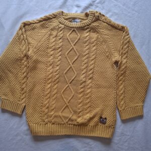 C&A gebreide kabeltrui okergeel maat 98