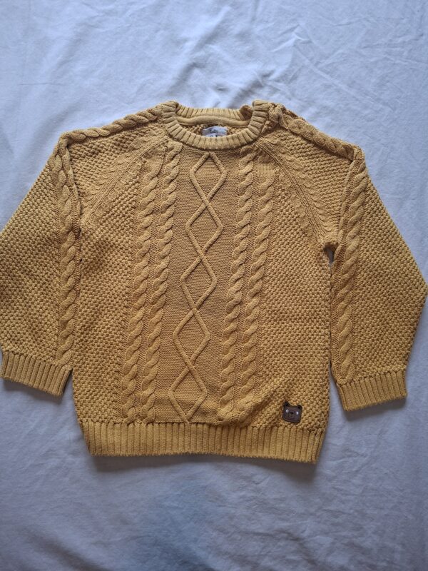 C&A gebreide kabeltrui okergeel maat 98