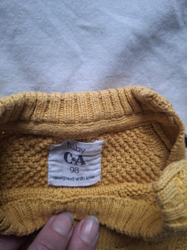 C&A gebreide kabeltrui okergeel maat 98