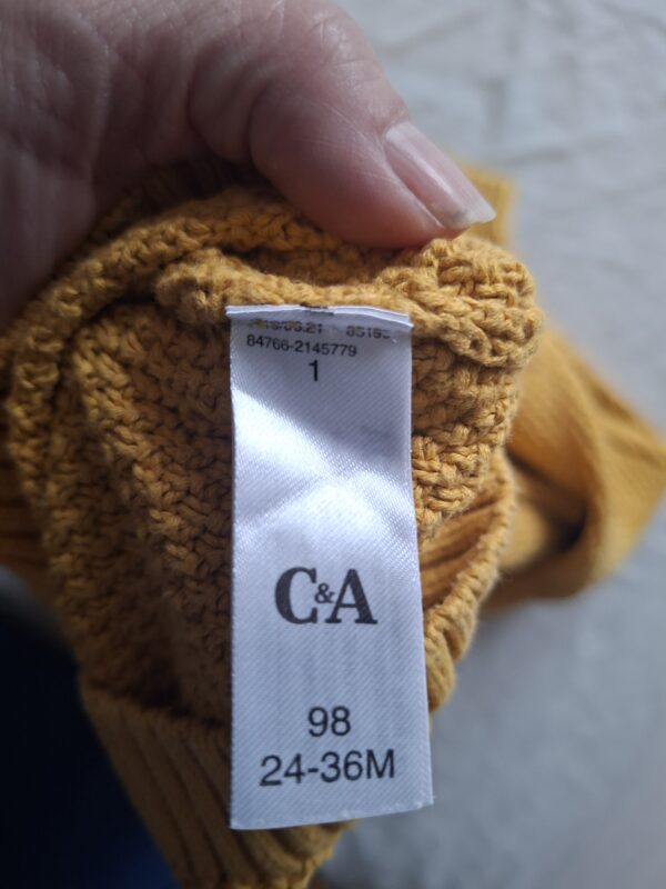C&A gebreide kabeltrui okergeel maat 98
