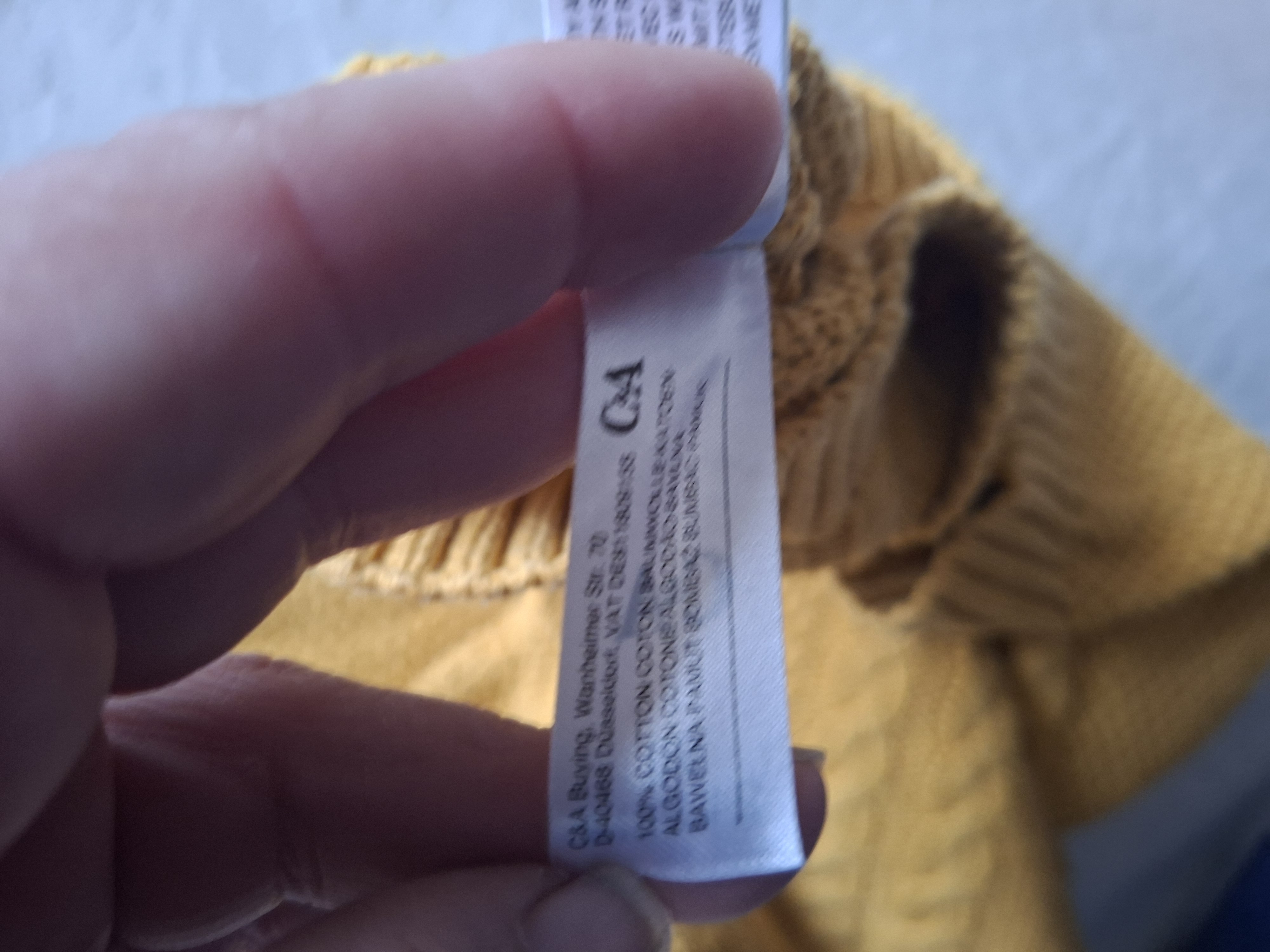 C&A gebreide kabeltrui okergeel maat 98