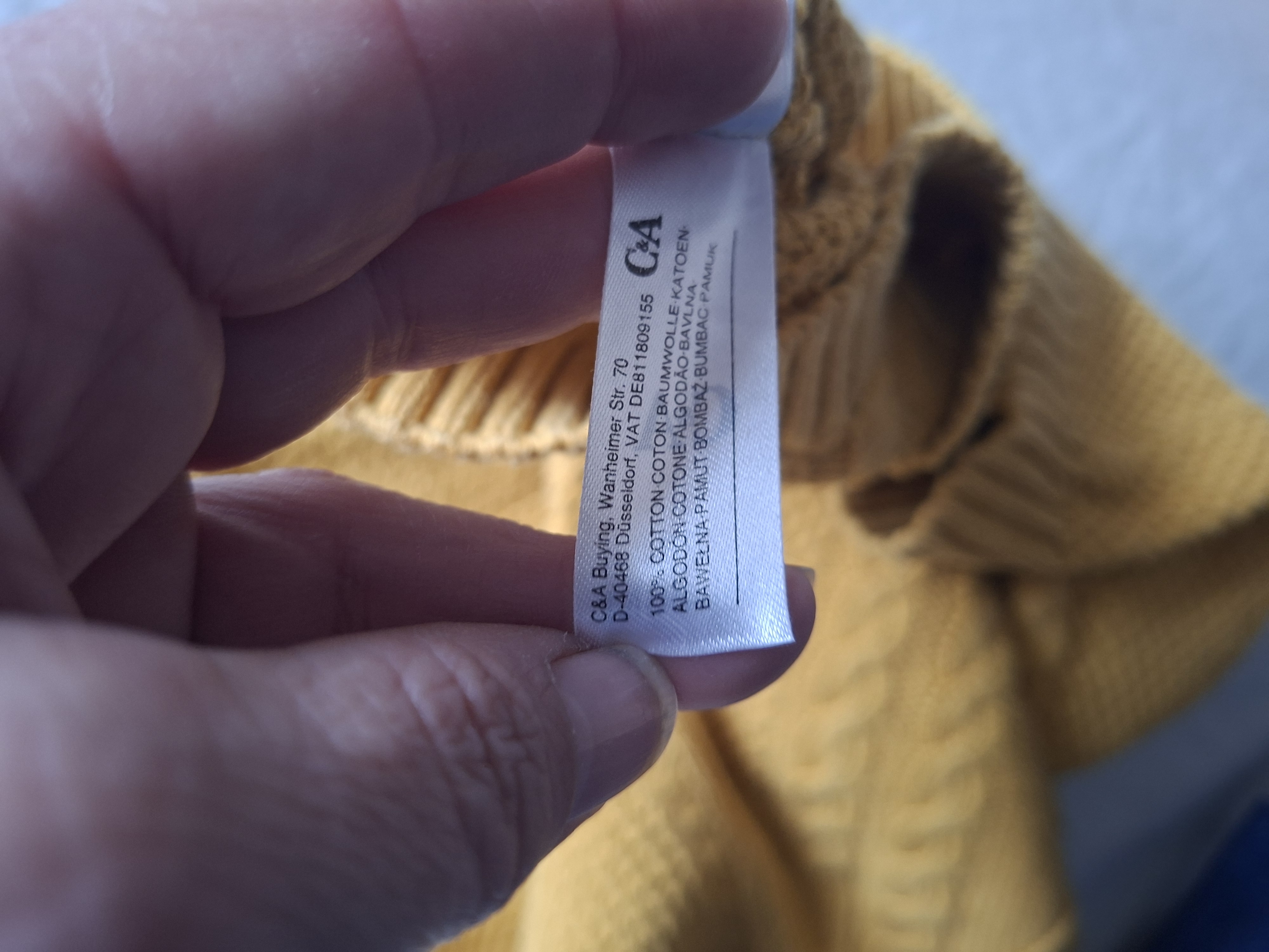 C&A gebreide kabeltrui okergeel maat 98