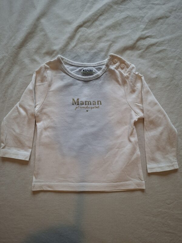 Kiabi longsleeve 'Maman' biologisch katoen maat 62