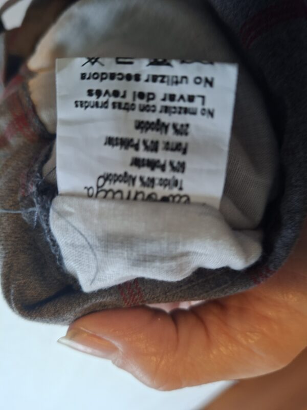 La Ormiga tuinbroekje met ruit en ruches grijs/rood maat 86/92