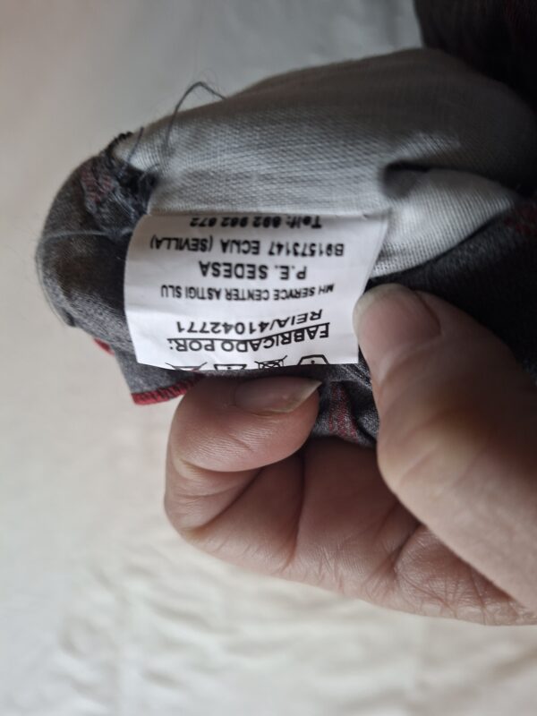 La Ormiga tuinbroekje met ruit en ruches grijs/rood maat 86/92