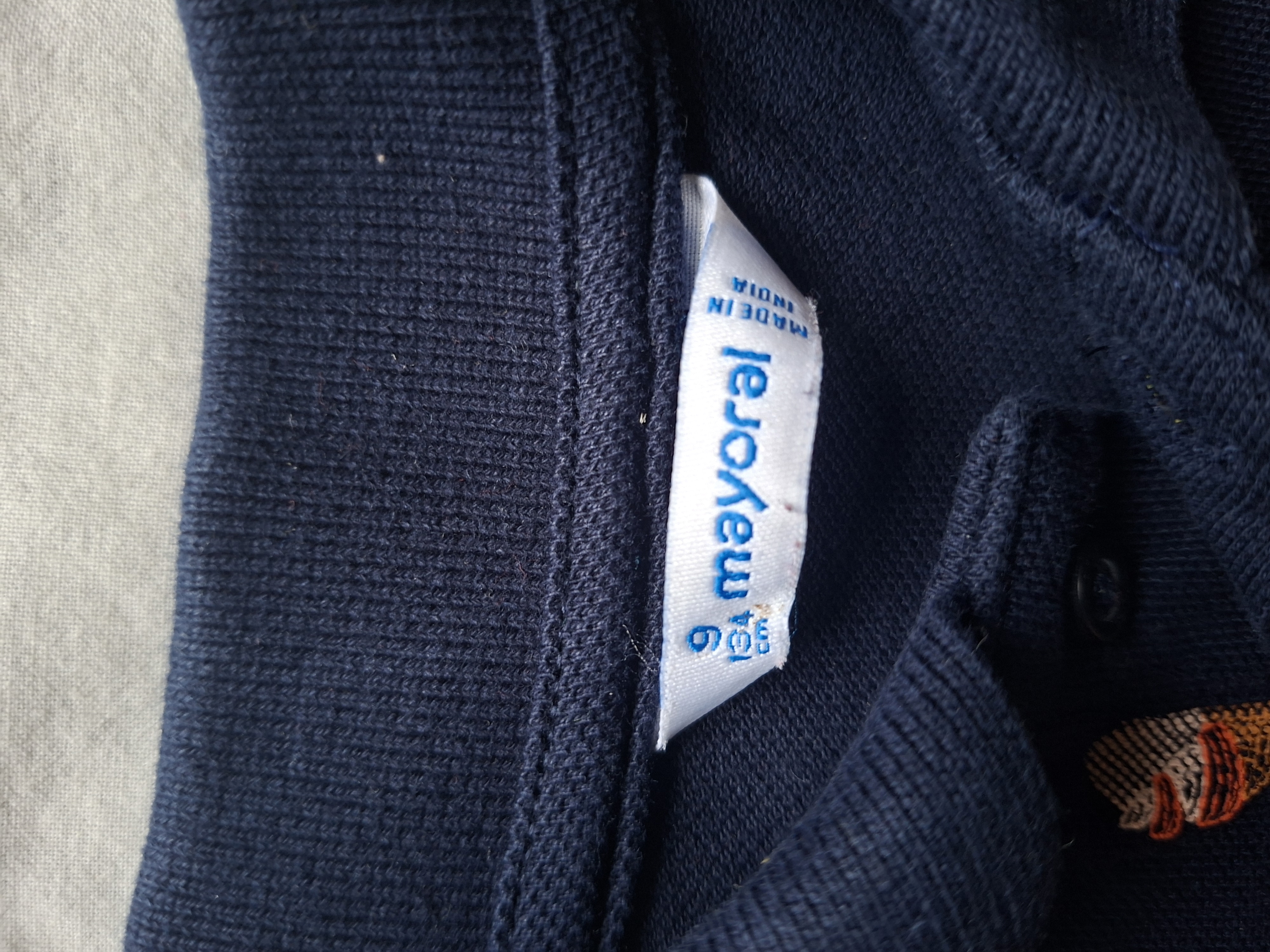 Mayoral poloshirt donkerblauw zomer neon print maat 134