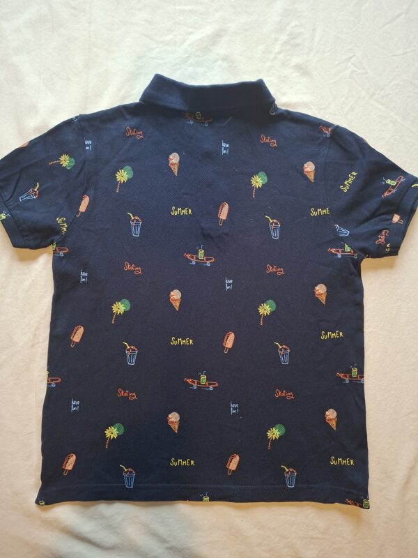 Mayoral poloshirt donkerblauw zomer neon print maat 134