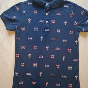 Mayoral poloshirt donkerblauw retro Americana print maat 128