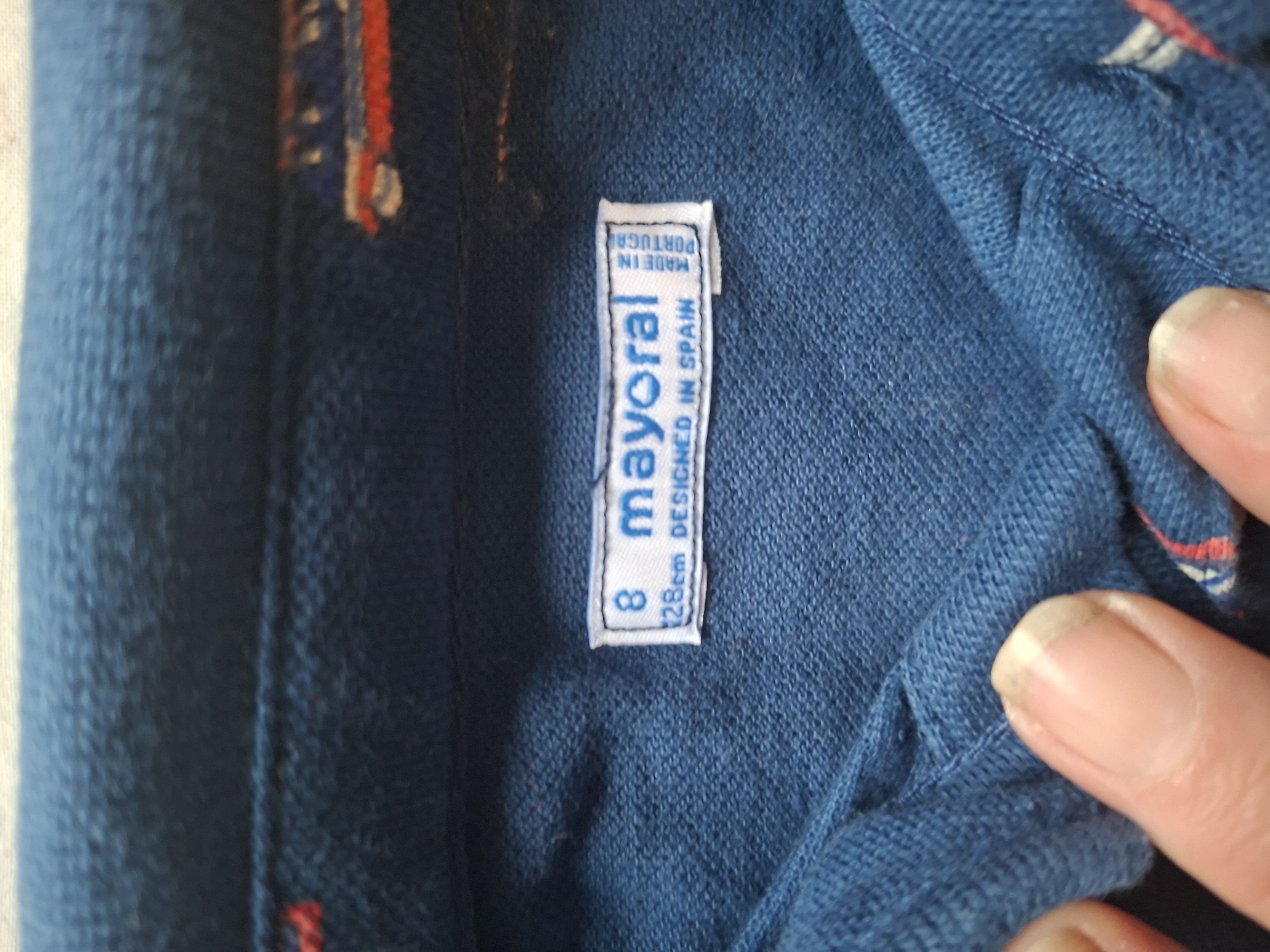 Mayoral poloshirt donkerblauw retro Americana print maat 128