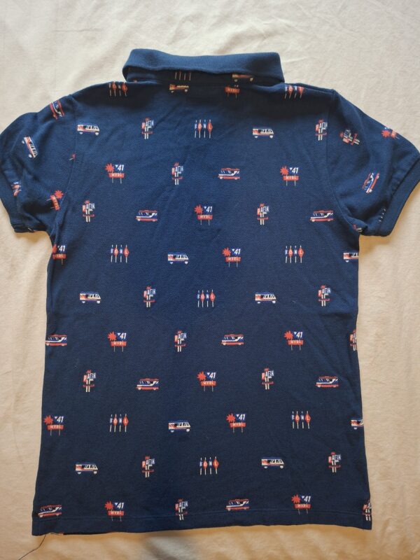 Mayoral poloshirt donkerblauw retro Americana print maat 128