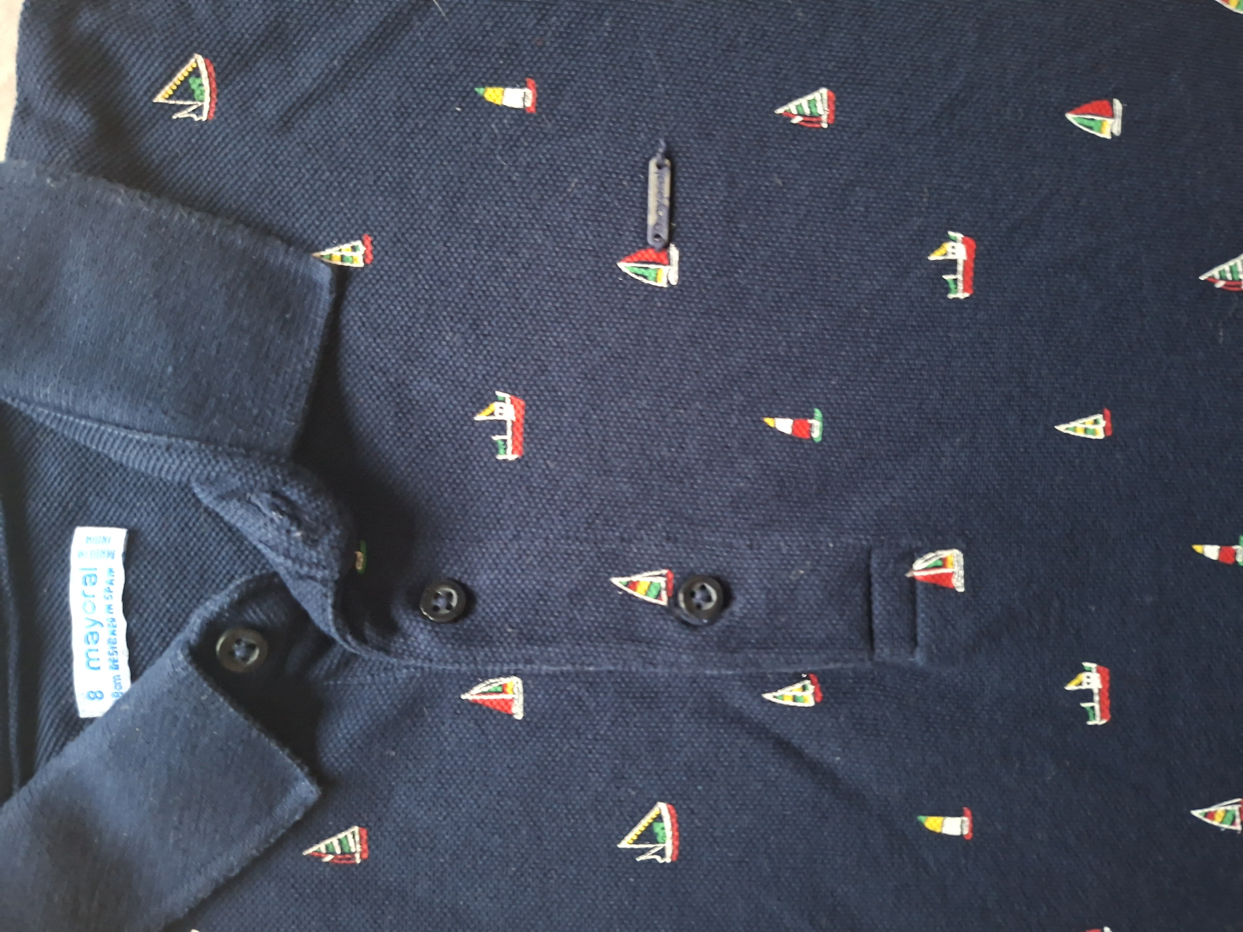 Mayoral poloshirt donkerblauw zeilbootjes maat 128