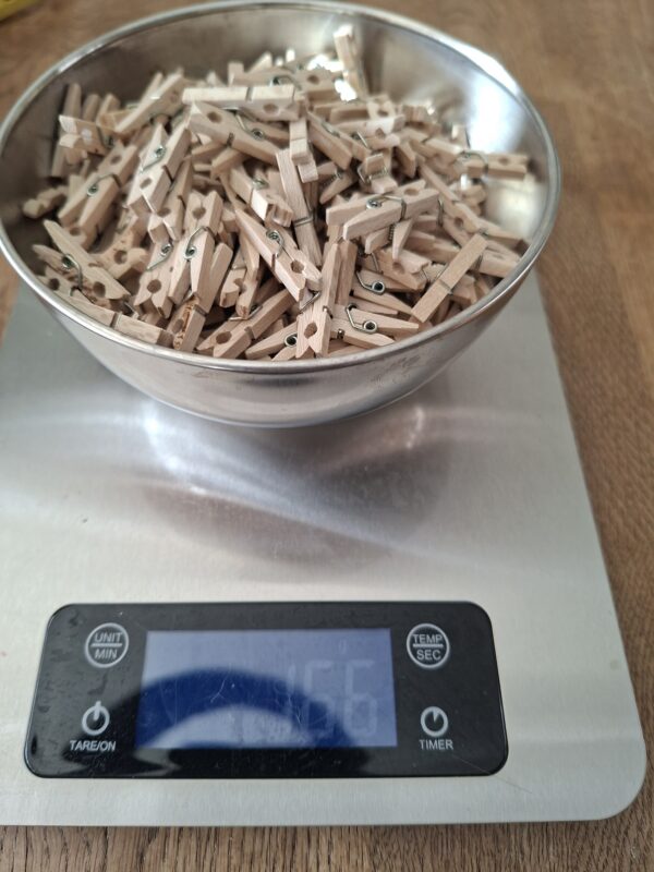 Circa 375 mini wasknijpers hout naturel 2,5 cm