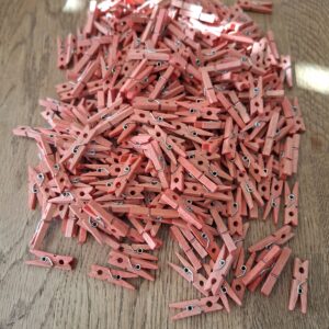 325 mini wasknijpers hout rood 2,5 cm