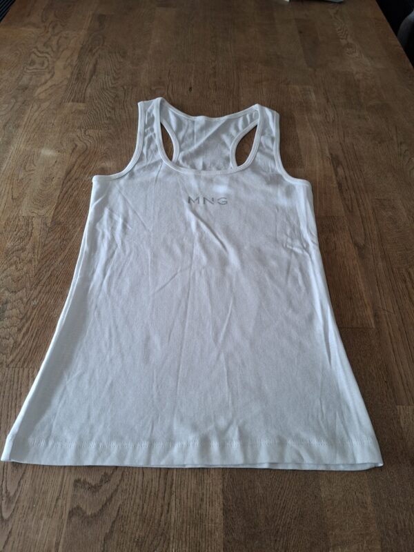 Mango MNG wit racerback hemdje strass logo maat S