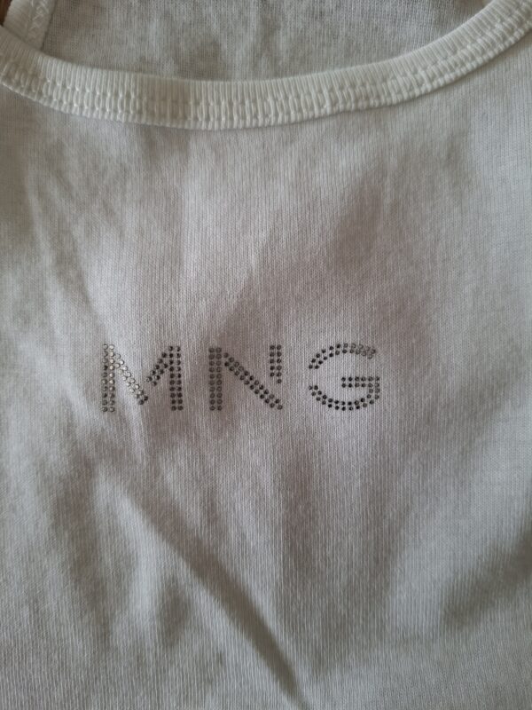 Mango MNG wit racerback hemdje strass logo maat S