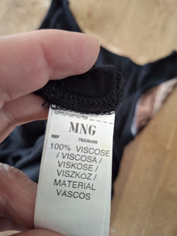 MNG Casual Sportswear zwart hemdje pailletten hals maat XS