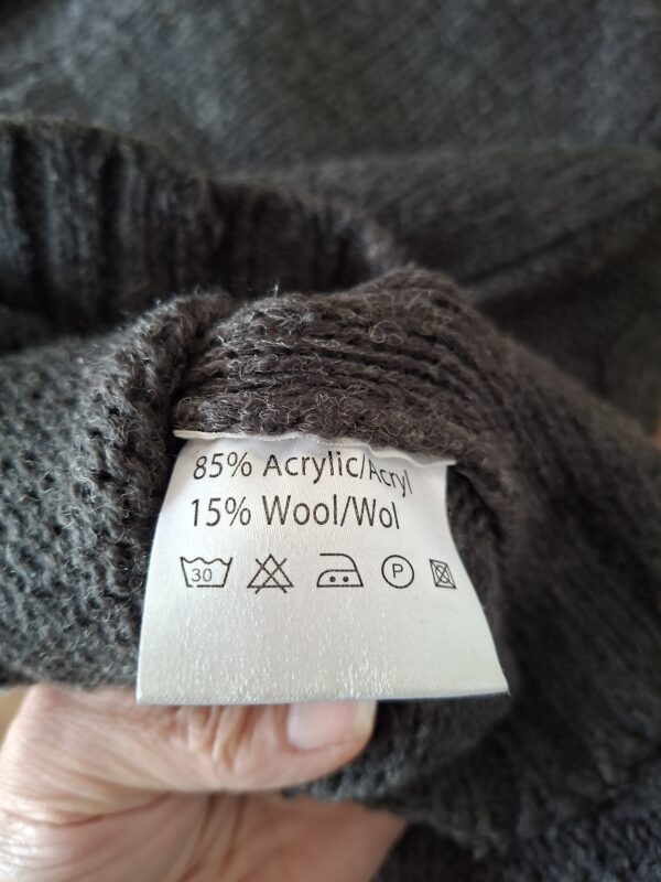 Unlocked gebreide vest grijs kabelsteek elleboogpatches
