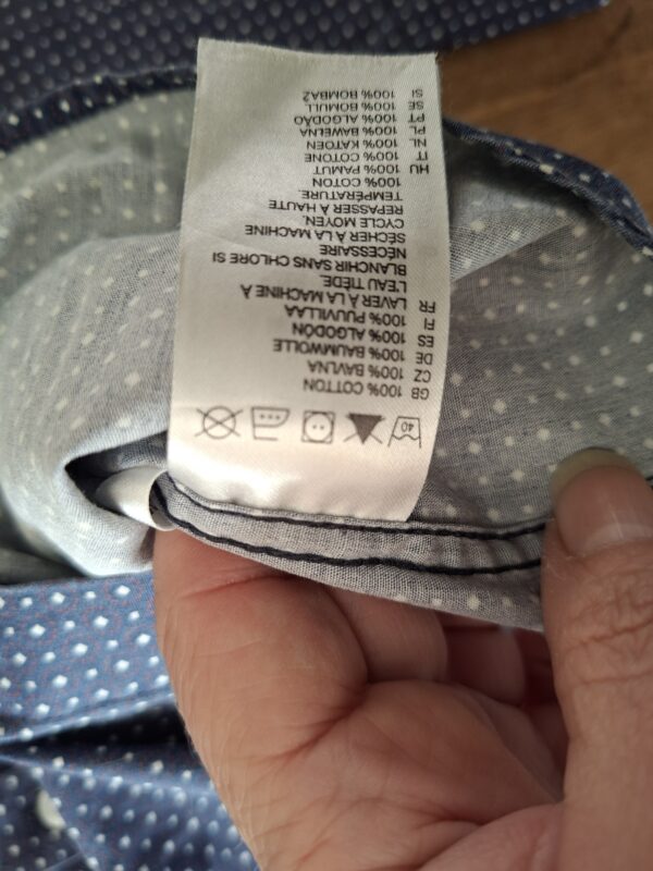 H&M overhemd donkerblauw ruitjesprint