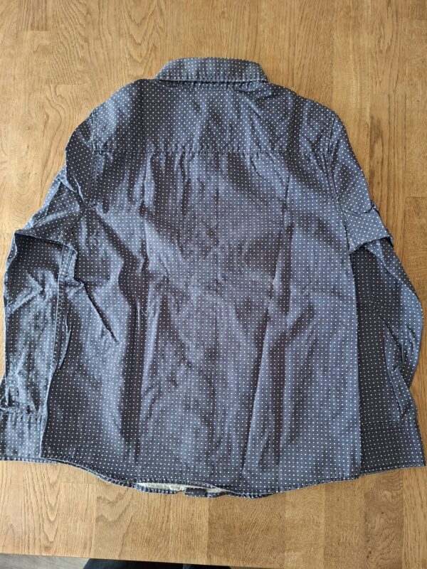 H&M overhemd donkerblauw ruitjesprint