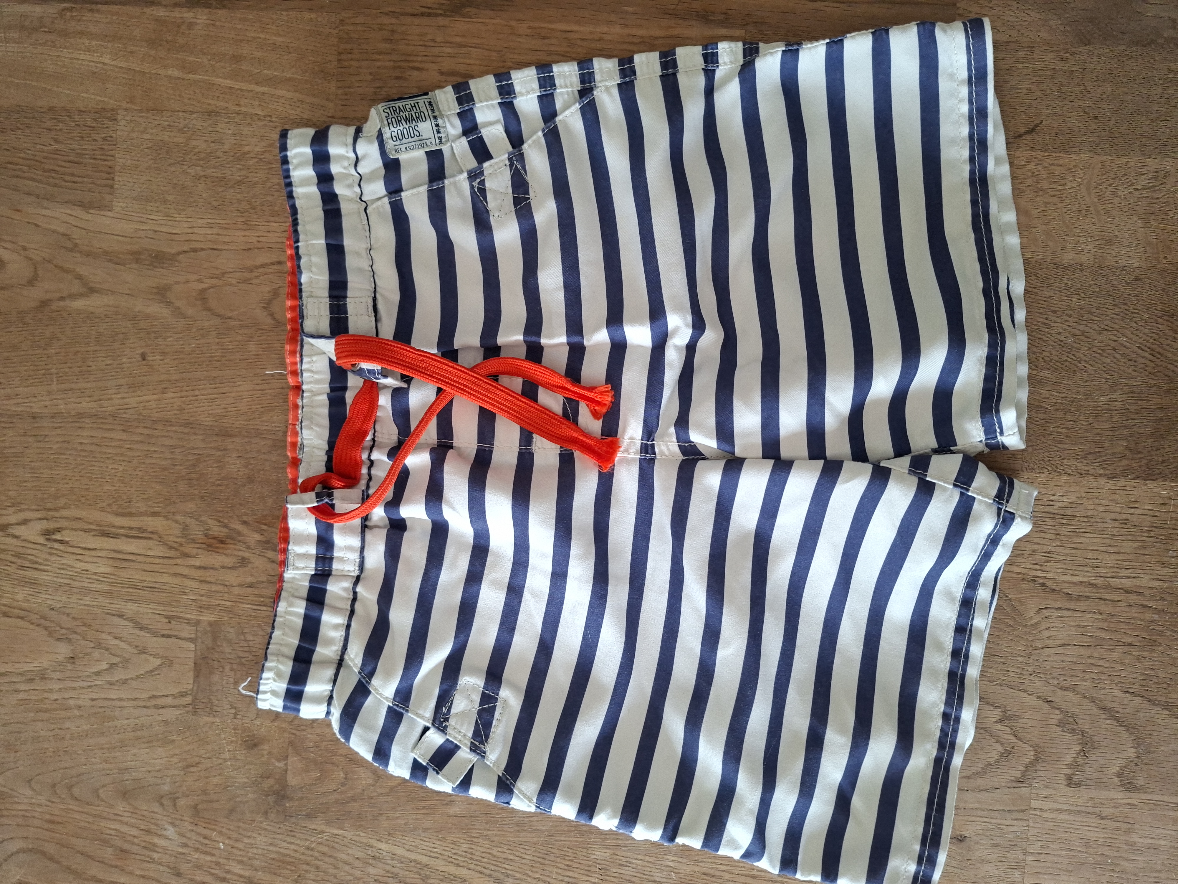 WE Fashion zwembroek oranje/blauw gestreept