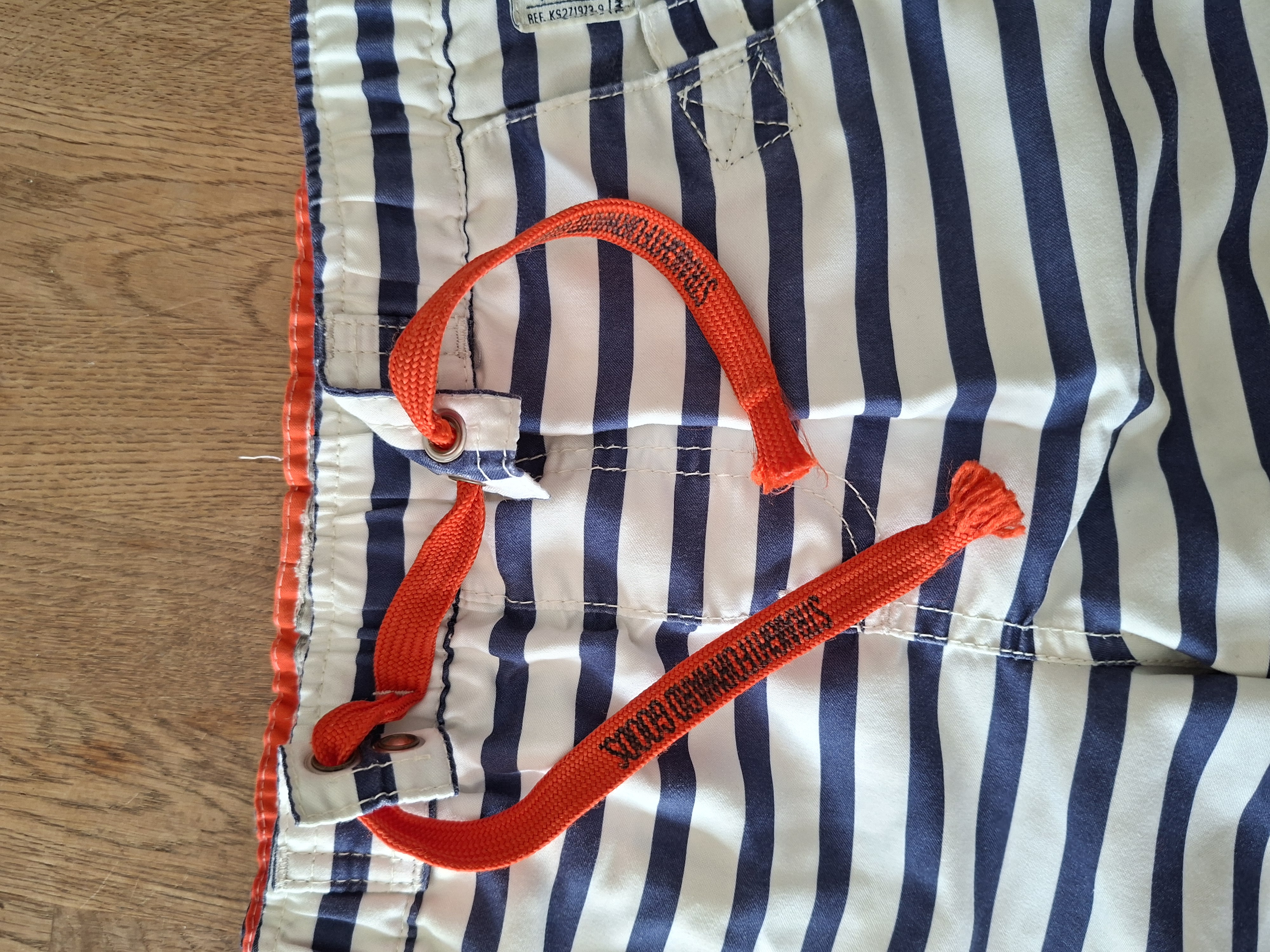 WE Fashion zwembroek oranje/blauw gestreept