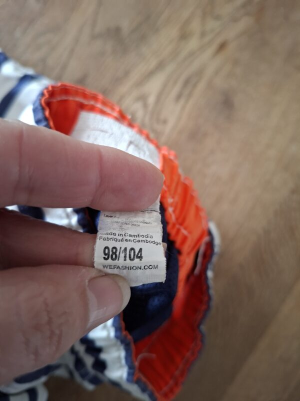 WE Fashion zwembroek oranje/blauw gestreept