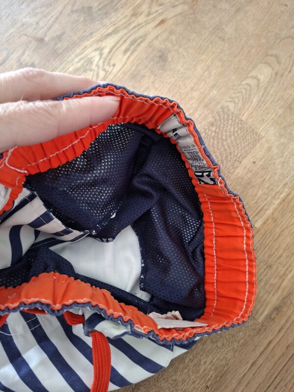 WE Fashion zwembroek oranje/blauw gestreept