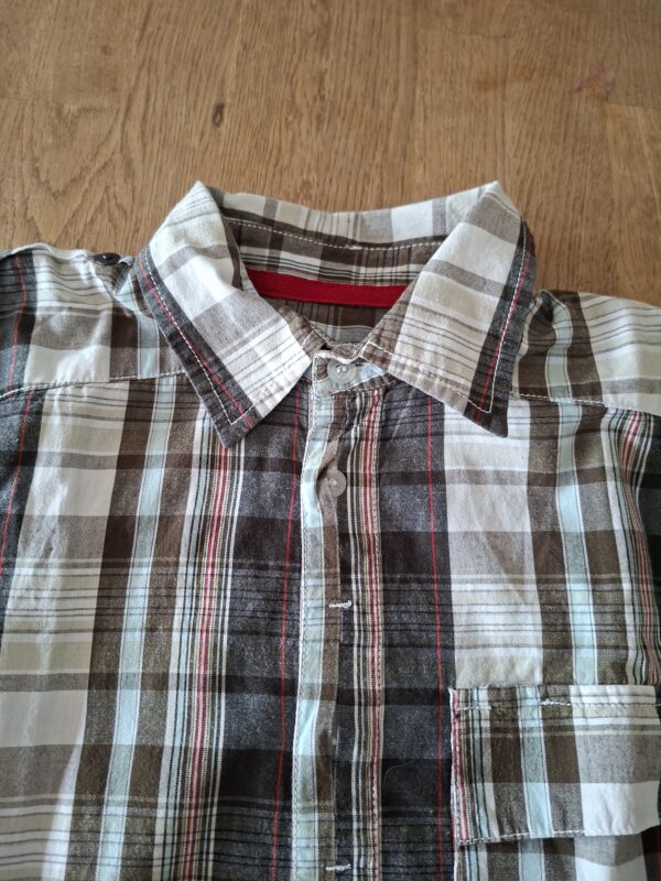 Ravagio overhemd blauw/wit/rood geruit