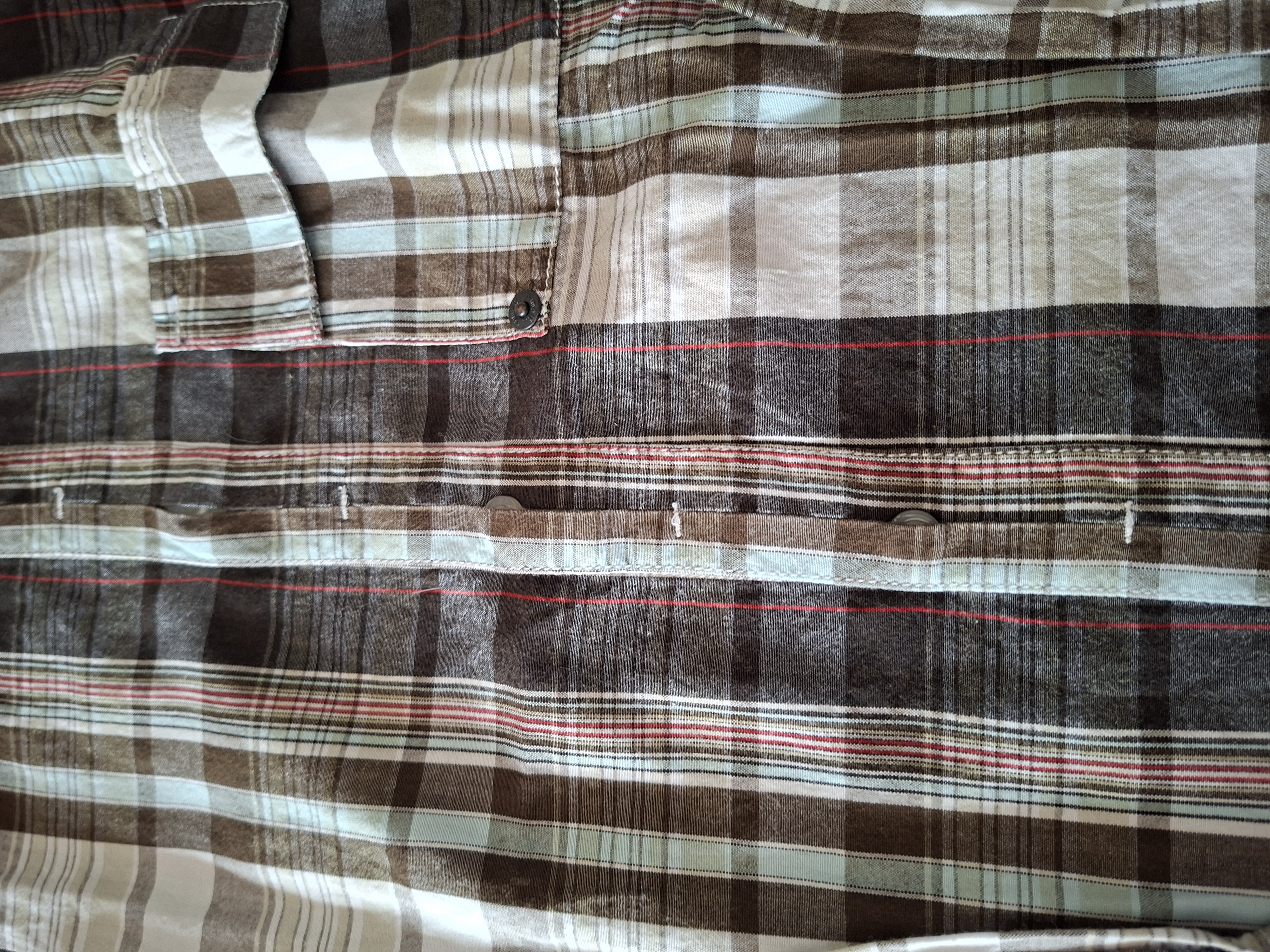 Ravagio overhemd blauw/wit/rood geruit