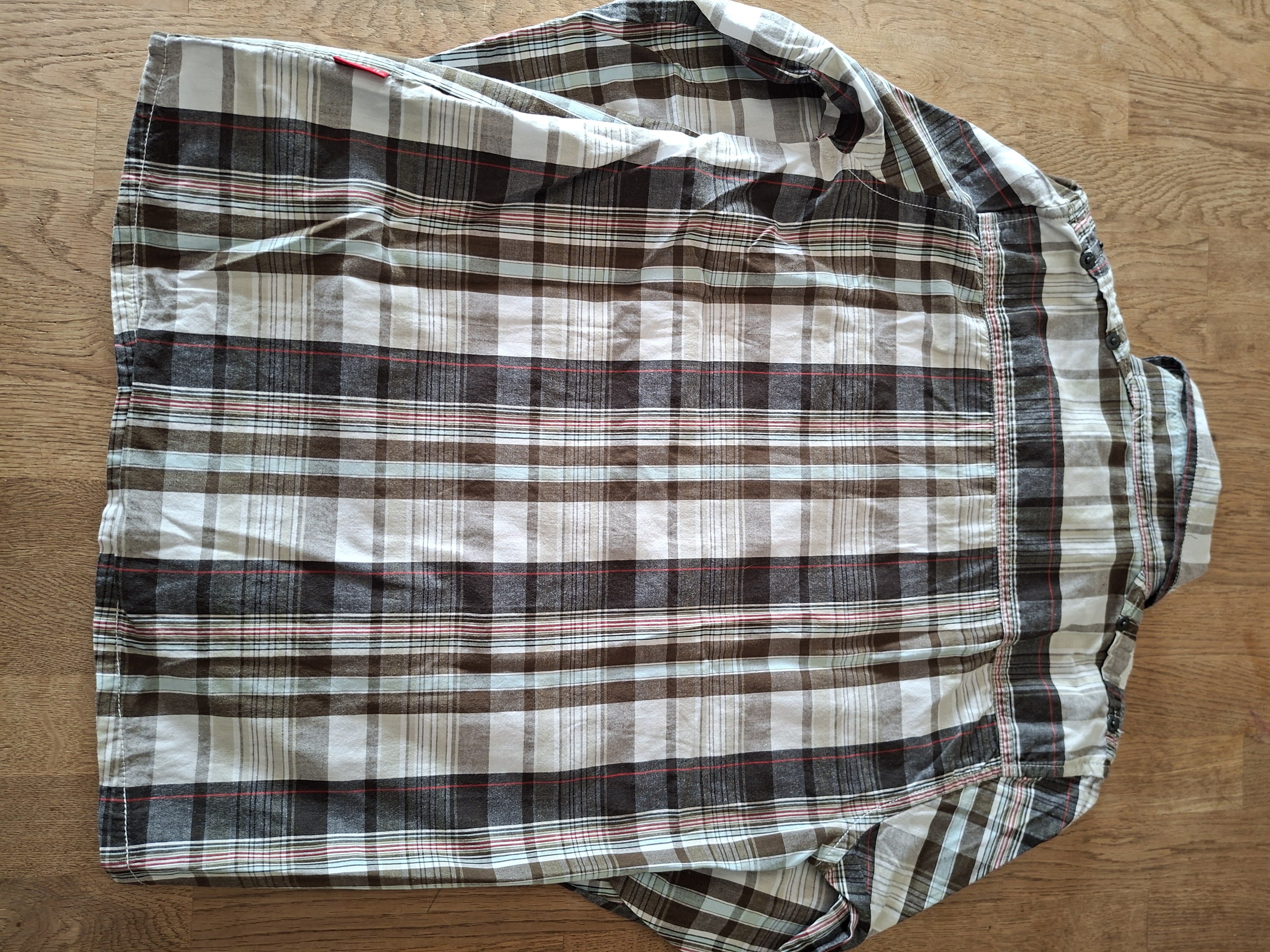 Ravagio overhemd blauw/wit/rood geruit