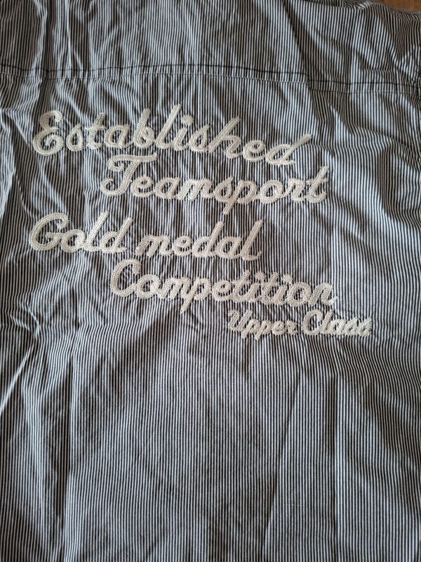 WE Fashion overhemd wit/blauw gestreept met borduurwerk