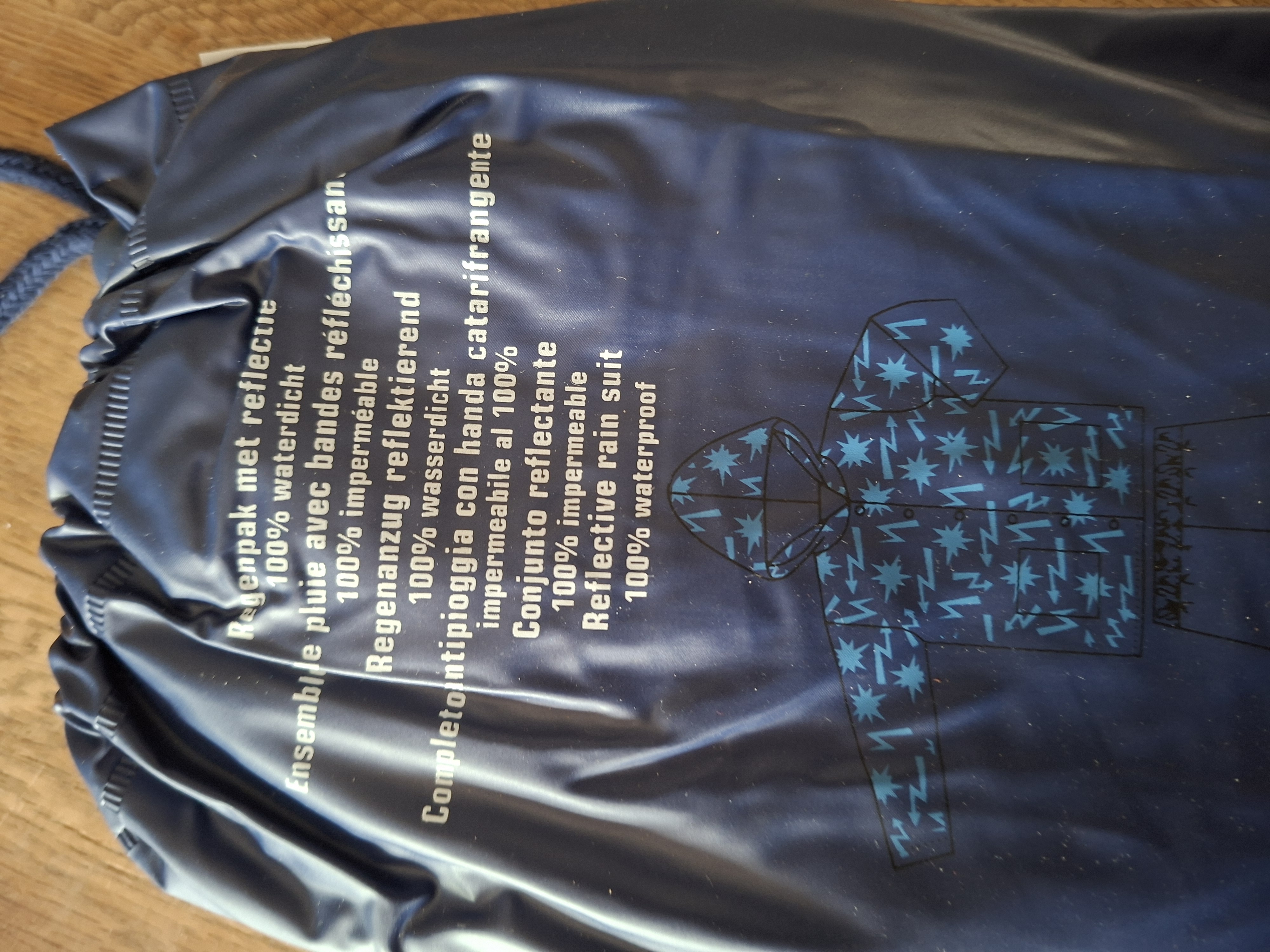 Zeeman regenpak met reflectie blauw sterrenprint