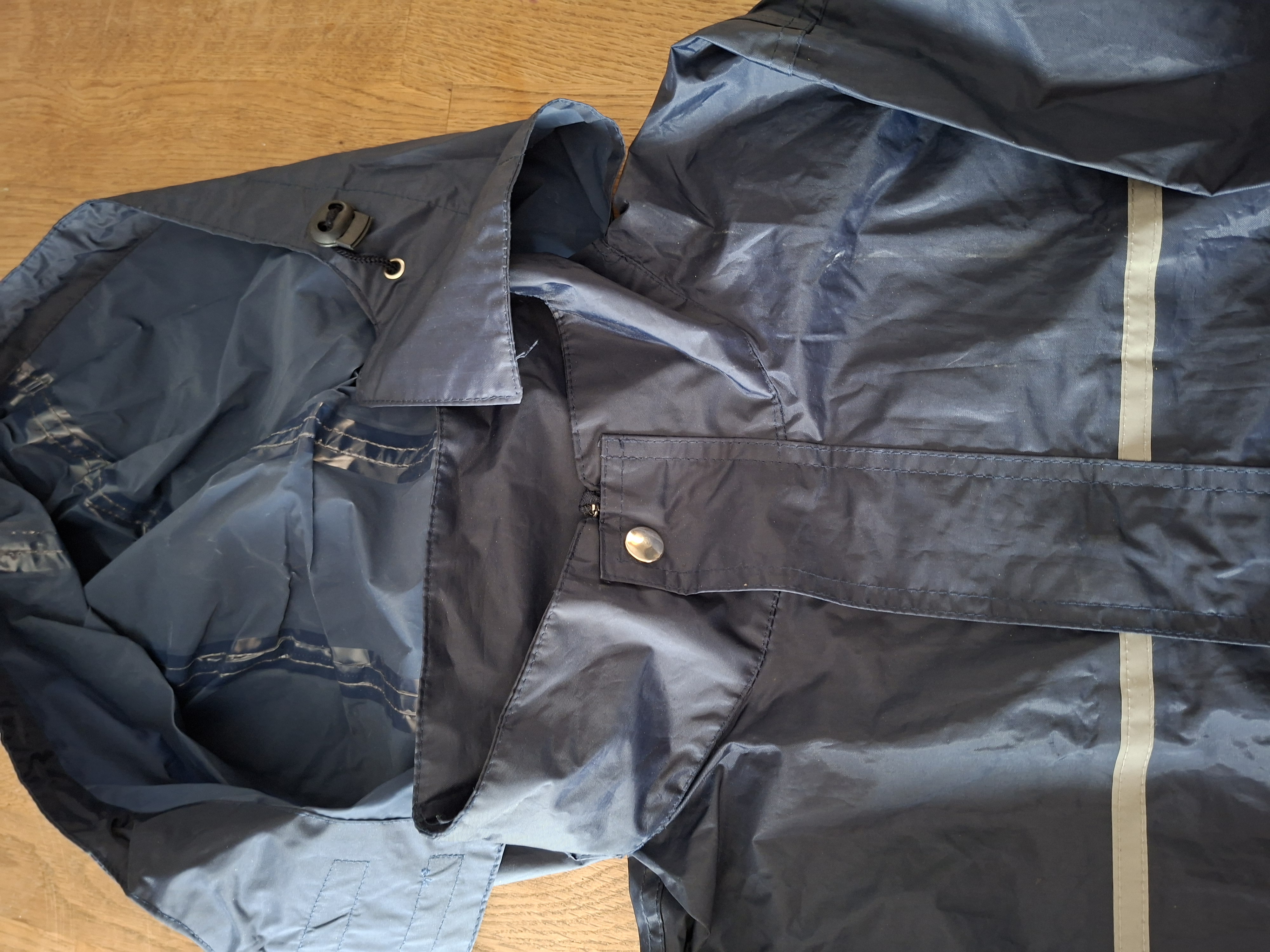 Regenjas met reflectie donkerblauw