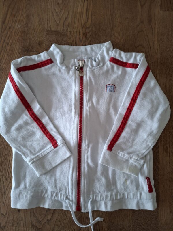 20260329_161946 Mexx vest wit met rode strepen en rits