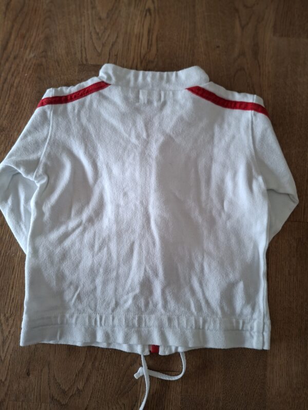 20260329_162011 Mexx vest wit met rode strepen en rits