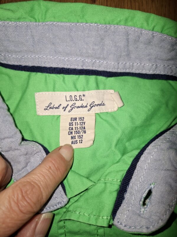20260329_162822 L.O.G.G. by H&M overhemd felgroen met leeuw borduursel