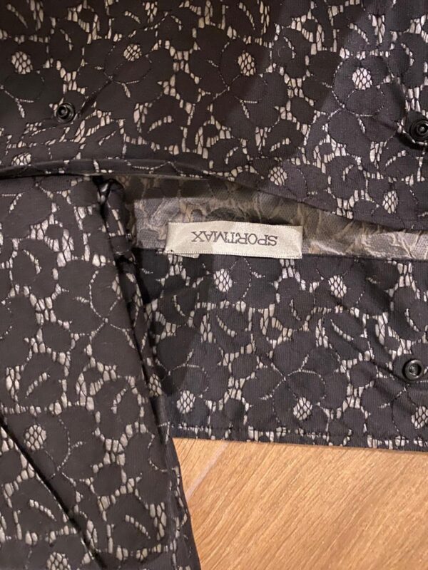 Sportmax regenjas zwart kanten print maat M + losse capuchon