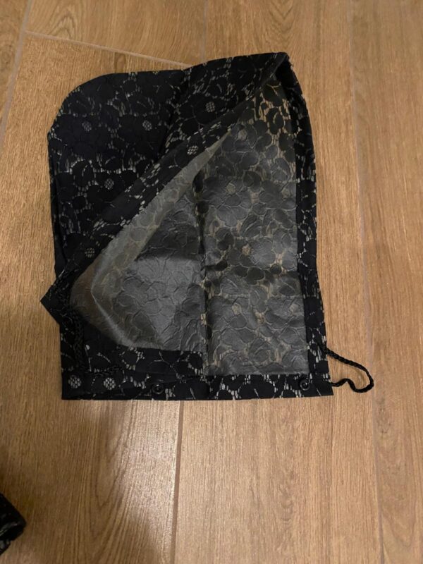 Sportmax regenjas zwart kanten print maat M + losse capuchon